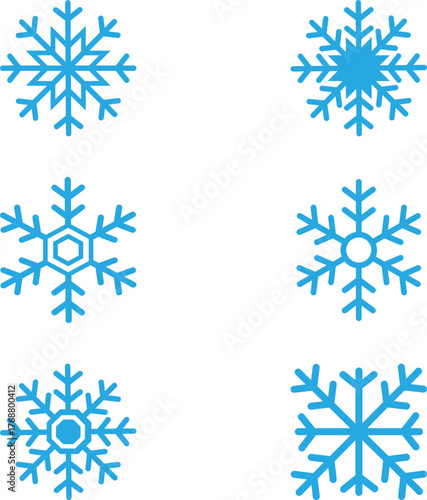 vector set of snowflakes