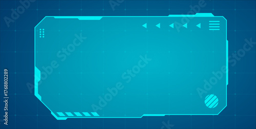 Blue Futuristic Interface HUD Frame — Virtual Tech Display Panel Vector