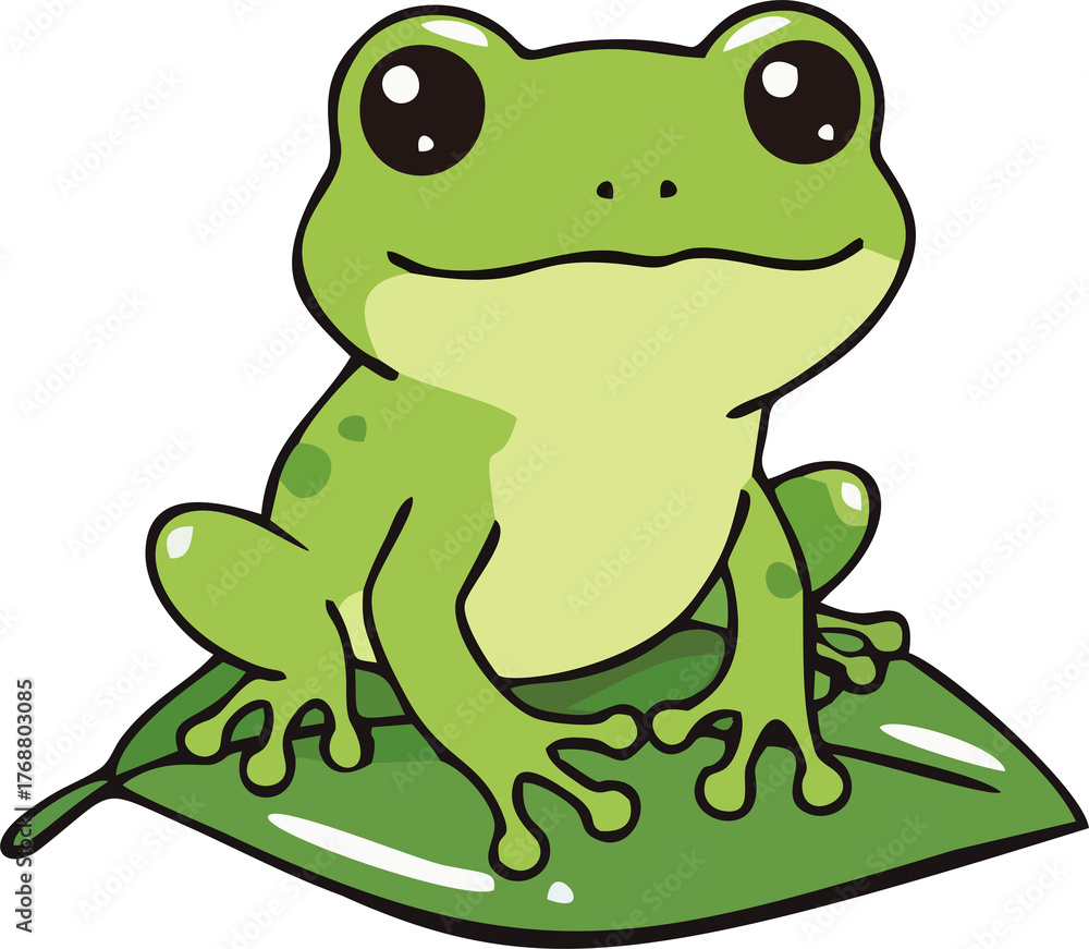 Fototapeta premium Cute Tree Frog - Endemic Wildlife of Australia - Flat Vector Illustration