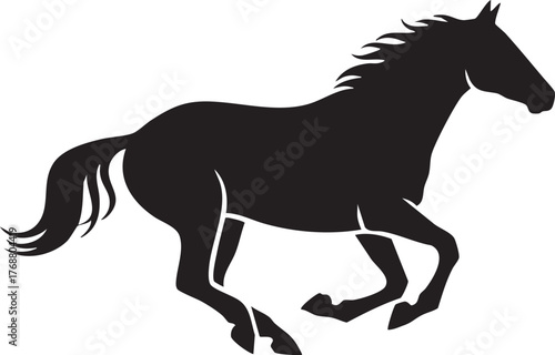 Silhouette of a Galloping Horse Dynamic and Powerful Animal