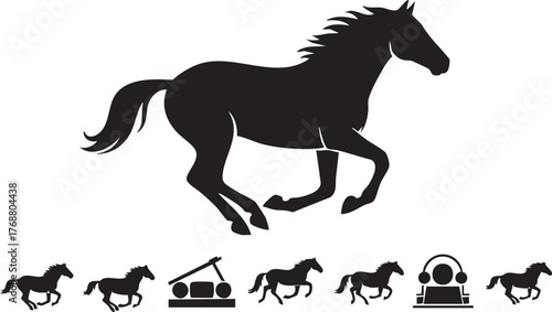 Majestic Horse Silhouette Illustration A Symbol of Freedom and Speed