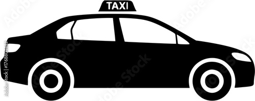 A vector icon of a taxi cab with a light on top.