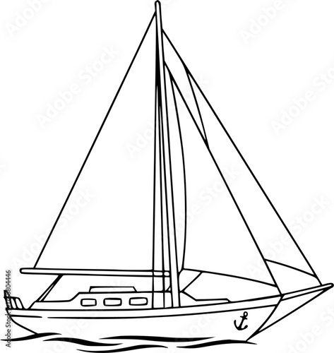 A detailed vector icon of a sailboat.