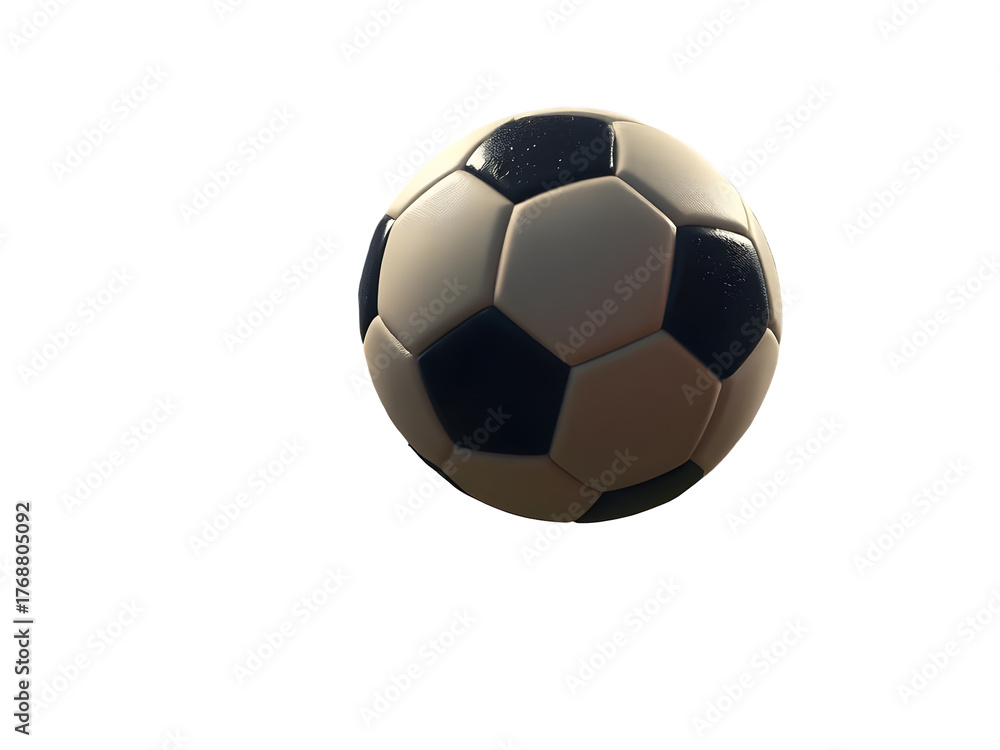 Naklejka premium realistic soccer ball closeup isolated