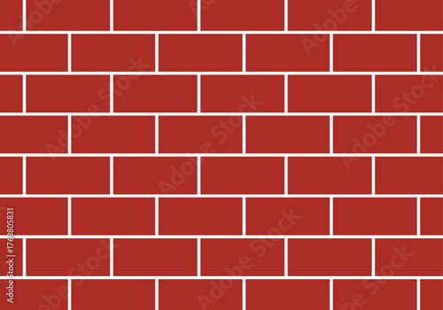 Seamless red brick wall vector pattern. Modern illustration texture for backgrounds and wallpapers. Flat masonry design, architectural wall texture. EPS 10