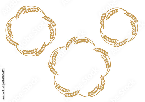 稲穂のフレーム・飾り枠セット