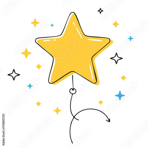 gold star isolated vector object