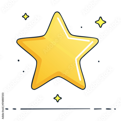 gold star isolated vector object