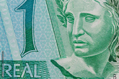 Fototapete Brazilian 1 Real Banknote Detail