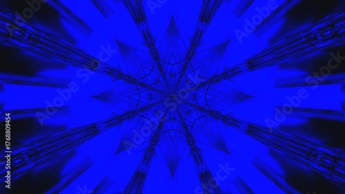 Seamless tunnel video loop with vibrant blue pattern creates an immersive visual experience