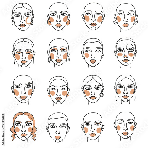 Diversity of Faces A Vector Illustration of Unique Facial Features