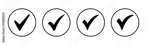 Check mark icon vector. Tick mark sign and symbol