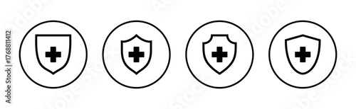 Health insurance icon vector. Insurance health document sign and symbol
