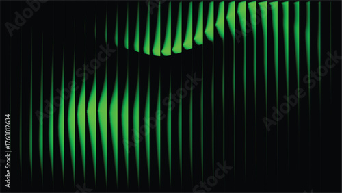 Abstract glowing green vertical lines creating a dynamic and futuristic visual effect