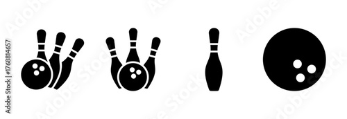 Bowling icon vector illustration. bowling ball and pin sign and symbol.