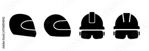 Helmet icon vector illustration. Motorcycle helmet sign and symbol. Construction helmet icon. Safety helmet