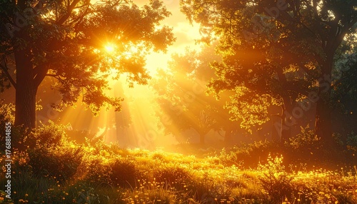 幸福感と癒しを感じる温かい光の風景