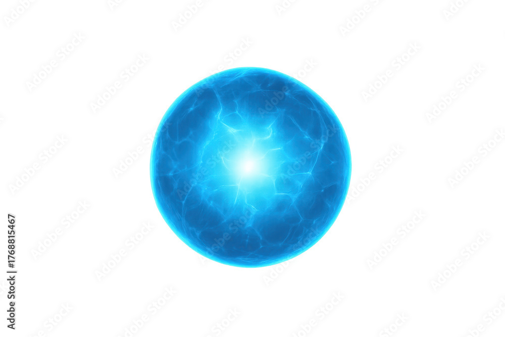 Obraz premium Blue energy ball with glowing plasma effect