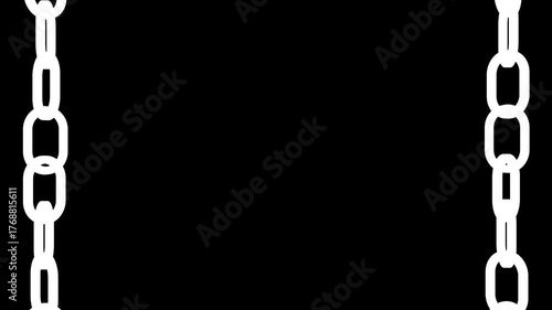 Seamless 3D Metal Chain Loop Animation, Alpha Matte Black and White Version for Compositing, 10s Seamless Loop