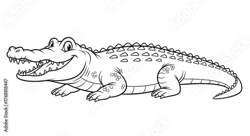 Smiling crocodile cartoon illustration