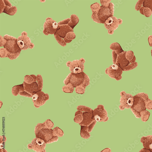 Seamless Cute Teddy Bears Pattern 2 October 2025