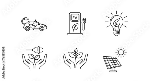 Embrace sustainable living with clean energy solutions for a brighter future electric vehicle charging, solar panels, and green energy concepts