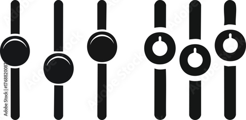 Control sliders icon with rounded knobs modern OS preferences settings customization adjustment interface design