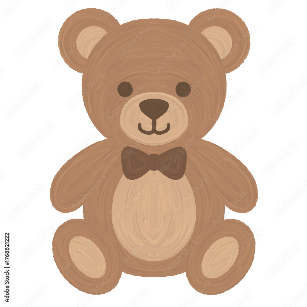 Obraz premium Cute Brown Teddy Bear Toy Illustration 