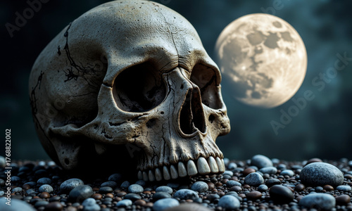 A Celestial Relic of Time: The Moon as a Massive, Old, Weathered Skull