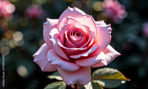 A Study in Crystalline Beauty: A Perfect Rose Made of Polished, Clear Crystal
