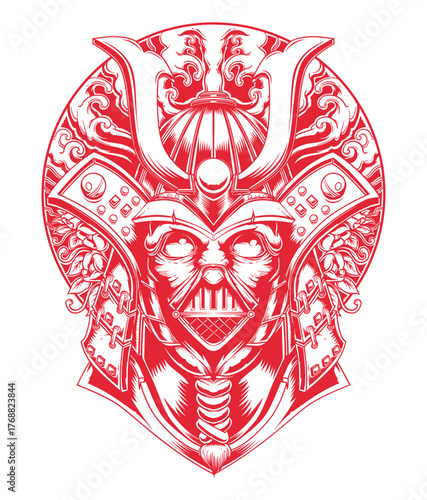 Samurai Warrior: An eye-catching illustration of a samurai warrior, capturing the essence of strength, discipline, and the rich cultural heritage of the past.