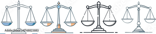 Scale of Justice Icon with Elegant Balance Symbol Representing Law Fairness and Ethical Judgment Design