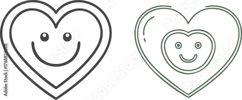 Happy Face in Heart Icon Depicting Customer Satisfaction Care Love and Positive Feedback Experience