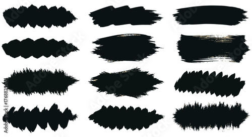 brush strokes set of grunge black paint brush strokes for background design perfect for creating abstract art or adding emphasis to projects.