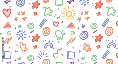 Foto cheerful doodle pattern background for childrens projects ideal for scrapbooking