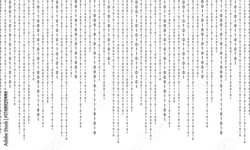 Binary Background. Modern Texture. Data Black and White Backdrop. Vector illustration