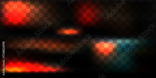 Old film light leaks texture with scratches, noise, iridescent stripes. Rainbow lens flare effect, camera film filter with bokeh, dust, grain. Distressed retro movie, photo burn effect. Eps10