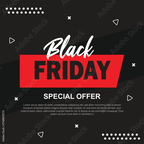 Black friday promotional advertisement with special offers.
