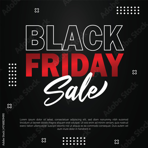 Black friday sale announcement on a black background.