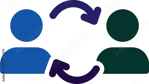 People exchange idea concept graphic vector representation and communication flow