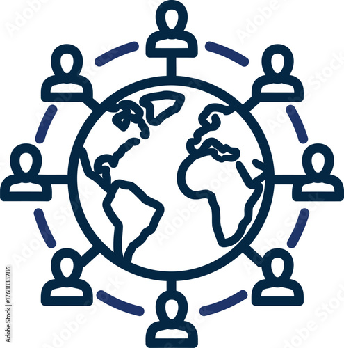 Global network connecting people around the world communication and globalization concept