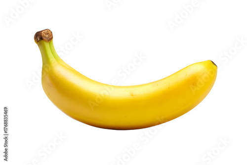 A yellow banana, simple and realistic in the style of photography, transparent background