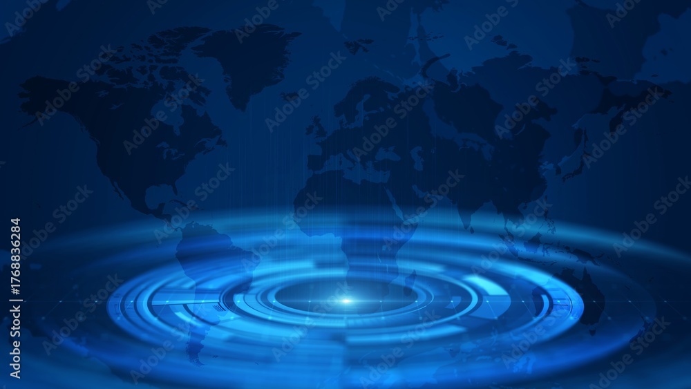 Fototapeta premium Technology Circle Background, The high-tech digital world of the future