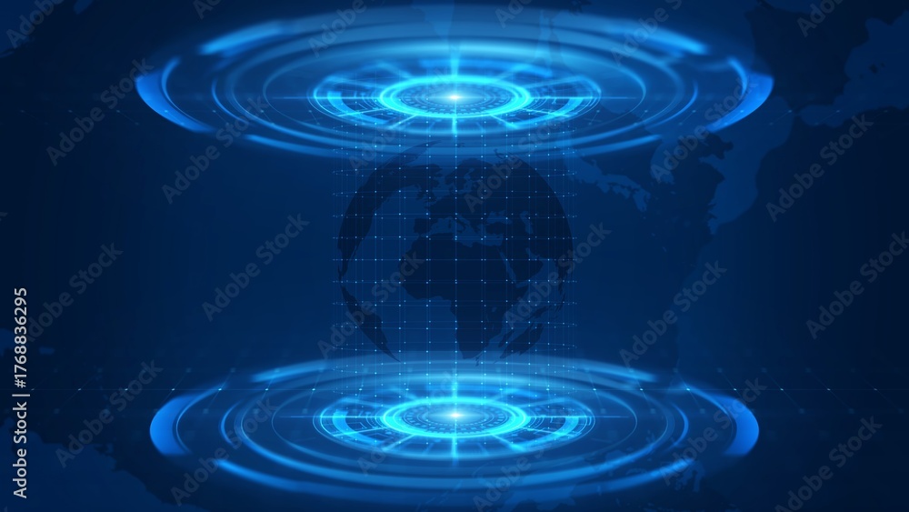 Fototapeta premium Technology Circle Background, The high-tech digital world of the future