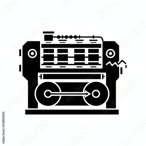 Web offset printing machine vector 