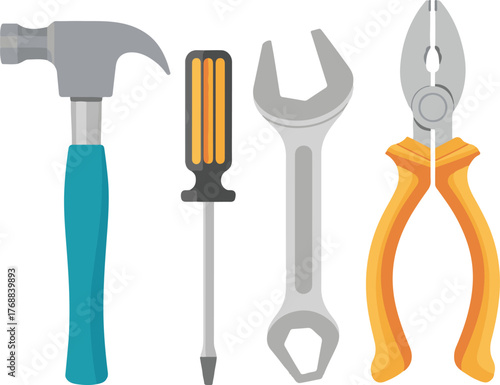 set of tools isolated on white