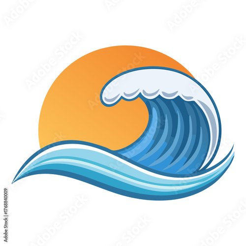 sea wave illustration isolated