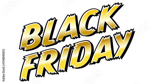 コミック風ブラックフライデーセールの文字デザイン