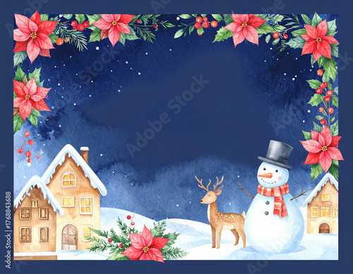 watercolor christmas greeting card