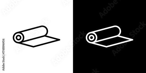 Yoga Mat  Icon Set. Clean Line Design With Light And Dark Versions For Versatile Use. 